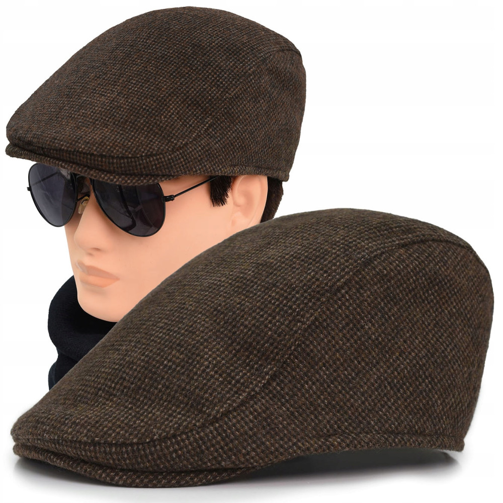 Kaszkiet Męski Zimowy Ocieplany Elegancka Czapka w Krateczkę z Wełną - Pakojeans.pl Kaszkiet Męski Zimowy Ocieplany Elegancka Czapka w Krateczkę z Wełną - Pakojeans.pl