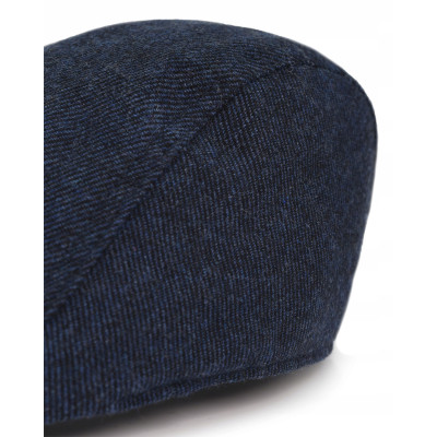 Kaszkiet Męski Zimowy Ocieplany Elegancka Czapka w Paski 50% Wełny - Pakojeans.pl