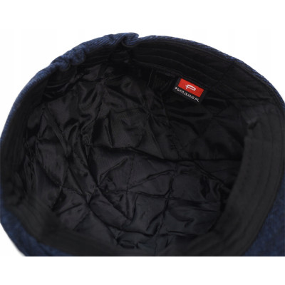 Kaszkiet Męski Zimowy Ocieplany Elegancka Czapka w Paski 50% Wełny - Pakojeans.pl