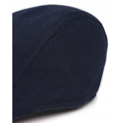 Kaszkiet Męski Zimowy Ocieplany Elegancka Czapka Granatowy 50% Wełny - Pakojeans.pl