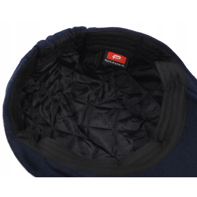 Kaszkiet Męski Zimowy Ocieplany Elegancka Czapka Granatowy 50% Wełny - Pakojeans.pl