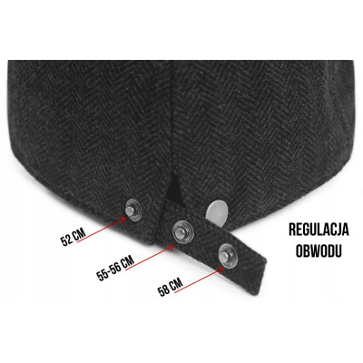 Czapka Zimowa z Daszkiem 50% Wełny Elegancka Jodełka Ocieplana Pako Jeans - Pakojeans.pl