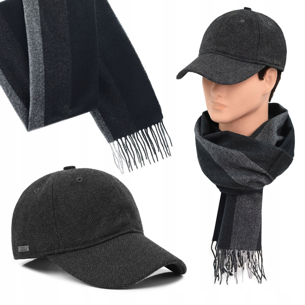 Czapka z Daszkiem 50% Wełny i Szalik Pako Jeans Elegancki Komplet Dla Niego - Pakojeans.pl Czapka z Daszkiem 50% Wełny i Szalik Pako Jeans Elegancki Komplet Dla Niego - Pakojeans.pl