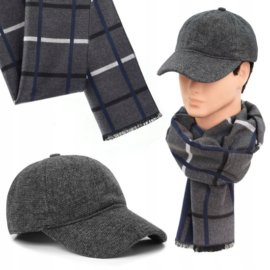 Czapka z Daszkiem Ocieplana i Szalik Pako Jeans Elegancki Komplet Dla Niego - Pakojeans.pl