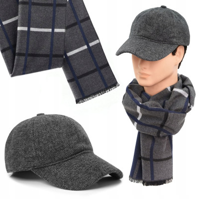 Czapka z Daszkiem Ocieplana i Szalik Pako Jeans Elegancki Komplet Dla Niego - Pakojeans.pl