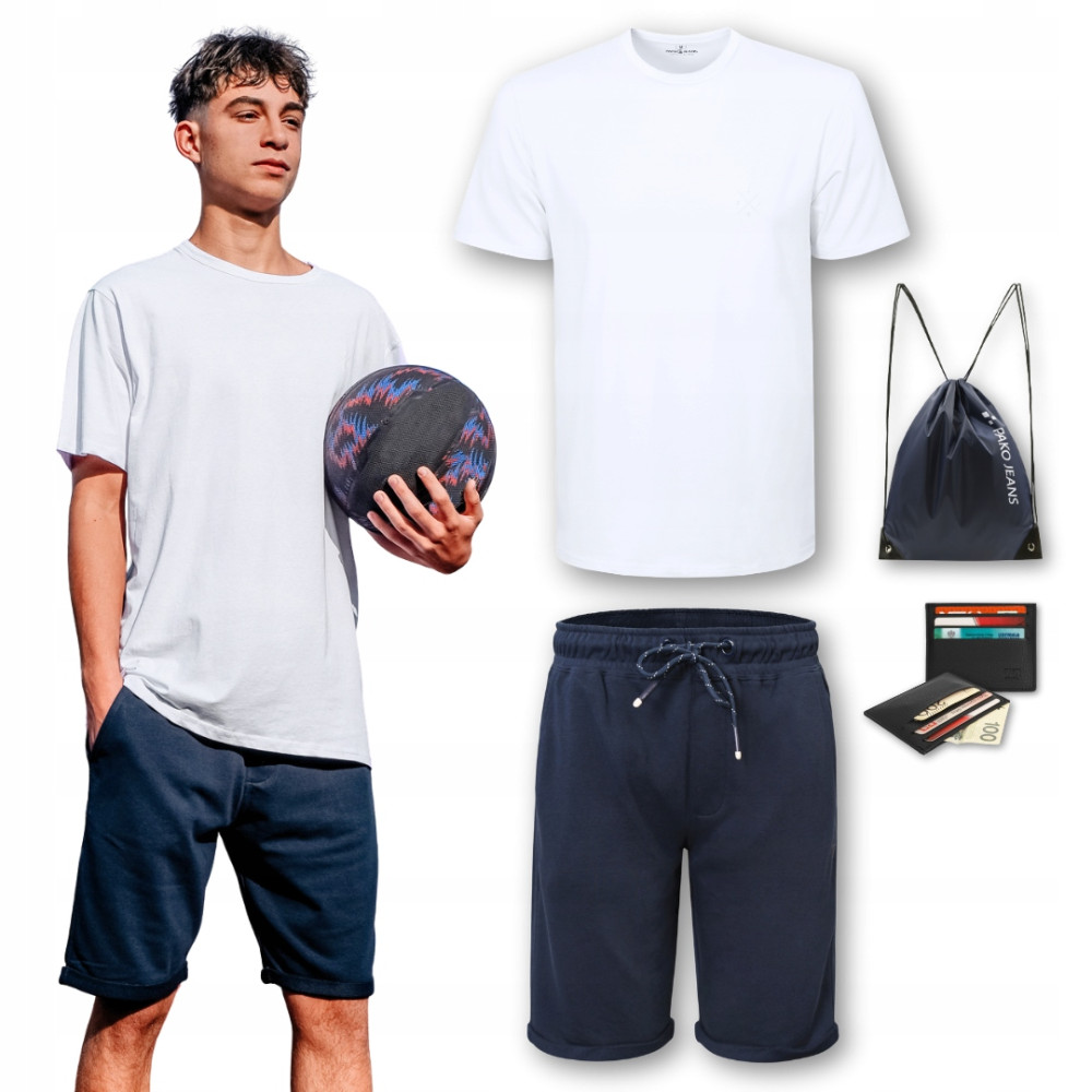 Strój SPORTOWY na WF Chłopięcy Męski Koszulka Spodenki Worek Pako Jeans - Pakojeans.pl Strój SPORTOWY na WF Chłopięcy Męski Koszulka Spodenki Worek Pako Jeans - Pakojeans.pl