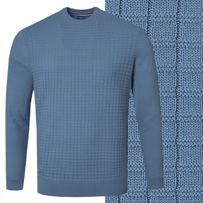 Elegancki SWETER Męski Klasyczny LICE JEANSOWY Bawełniany Pako Jeans - Pakojeans.pl
