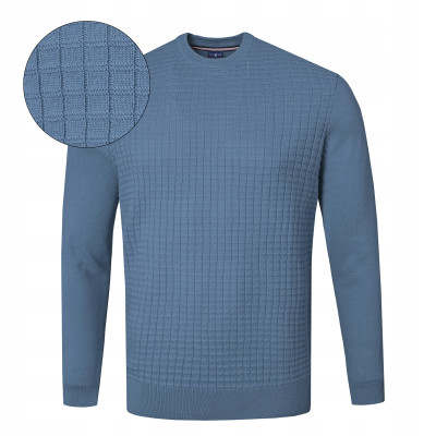 Elegancki SWETER Męski Klasyczny LICE JEANSOWY Bawełniany Pako Jeans - Pakojeans.pl