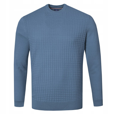 Elegancki SWETER Męski Klasyczny LICE JEANSOWY Bawełniany Pako Jeans - Pakojeans.pl