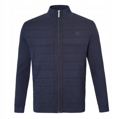 SWETER Męski ROZPINANY Kardigan na Zamek OTTA GRANATOWY Bawełniany Pako Jeans - Pakojeans.pl