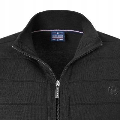 SWETER Męski ROZPINANY Kardigan na Zamek OTTA CZARNY Bawełniany Pako Jeans - Pakojeans.pl
