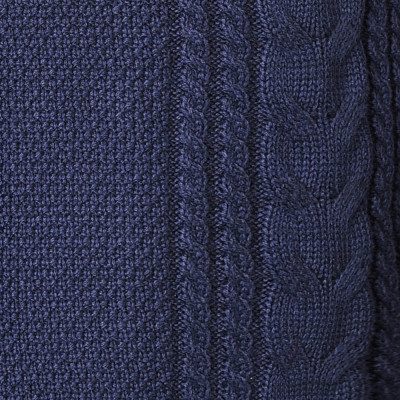 SWETER Męski z Rozpinanym Półgolfem na Suwak Ciepły GRANATOWY Pako Jeans - Pakojeans.pl