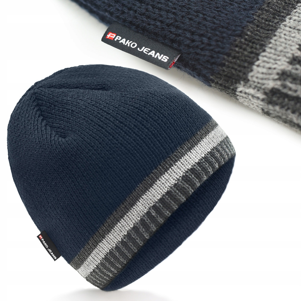 CZAPKA Męska ZIMOWA Ciepła na Mrozy GRANATOWA Produkt Polski Pako Jeans - Pakojeans.pl CZAPKA Męska ZIMOWA Ciepła na Mrozy GRANATOWA Produkt Polski Pako Jeans - Pakojeans.pl