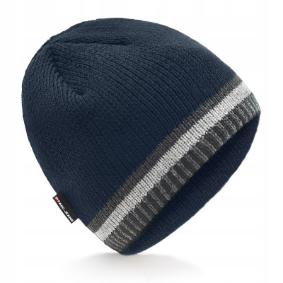 CZAPKA Męska ZIMOWA Ciepła na Mrozy GRANATOWA Produkt Polski Pako Jeans - Pakojeans.pl