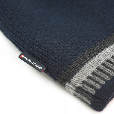 CZAPKA Męska ZIMOWA Ciepła na Mrozy GRANATOWA Produkt Polski Pako Jeans - Pakojeans.pl