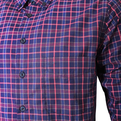 KOSZULA Męska z Długim Rękawem w KRATKĘ Bawełniana ANDREW Regular Fit Pako Jeans - Pakojeans.pl