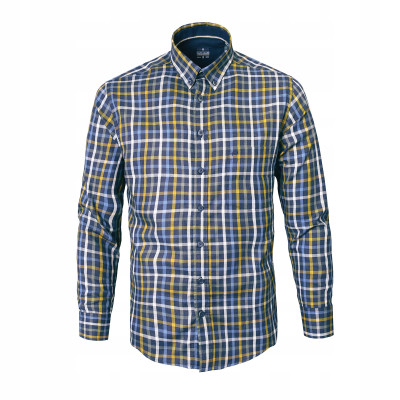 KOSZULA Męska z Długim Rękawem w KRATKĘ Bawełniana CASA Slim Fit Pako Jeans - Pakojeans.pl