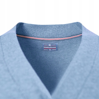 SWETER Męski ROZPINANY Kardigan na Guziki CAMILO BŁĘKITNY Melanż Pako Jeans - Pakojeans.pl