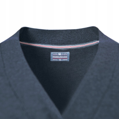 SWETER Męski ROZPINANY Kardigan na Guziki CAMILO GRANATOWY Melanż Pako Jeans - Pakojeans.pl