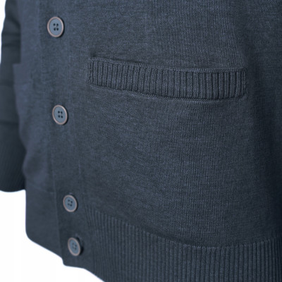 SWETER Męski ROZPINANY Kardigan na Guziki CAMILO GRANATOWY Melanż Pako Jeans - Pakojeans.pl