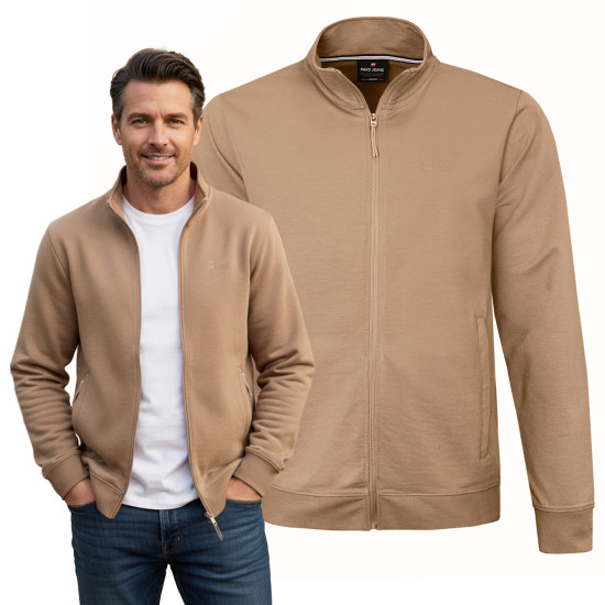 BLUZA Męska Rozpinana bez Kaptura na Lato Nieocieplana JASNY BRĄZ Pako Jeans