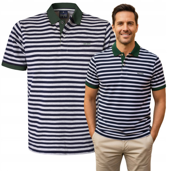 POLO Koszulka Męska w PASKI Bawełniana TONY Elegancka Pako Jeans - Pakojeans.pl