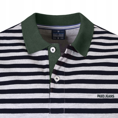 POLO Koszulka Męska w PASKI Bawełniana TONY Elegancka Pako Jeans - Pakojeans.pl