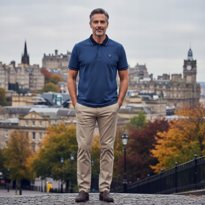 POLO Koszulka Męska GRANATOWA Bawełniana MAKSIM Elegancka Pako Jeans - Pakojeans.pl
