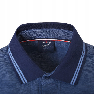 POLO Koszulka Męska GRANATOWA Bawełniana MAKSIM Elegancka Pako Jeans - Pakojeans.pl