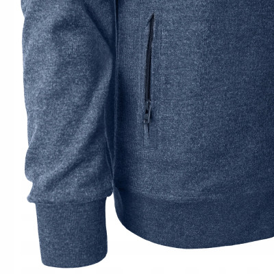 Wygodna BLUZA Męska Rozpinana bez Kaptura EMERIS NIEBIESKA Melanż Pako Jeans - Pakojeans.pl