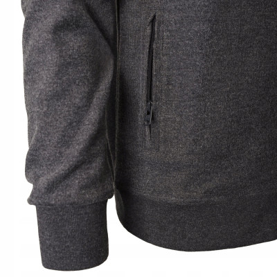 Wygodna BLUZA Męska Rozpinana bez Kaptura EMERIS GRAFITOWA Melanż Pako Jeans - Pakojeans.pl