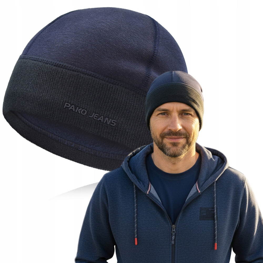CZAPKA Męska ZIMOWA Ciepła Ocieplana Polarem na Mrozy Z.100 GRANATOWA Pako Jeans - Pakojeans.pl CZAPKA Męska ZIMOWA Ciepła Ocieplana Polarem na Mrozy Z.100 GRANATOWA Pako Jeans - Pakojeans.pl