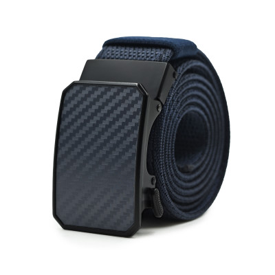 PASEK Męski Parciany do Spodni z Automatyczną Klamrą TYTAN Granatowy PREMIUM Pako Jeans - Pakojeans.pl