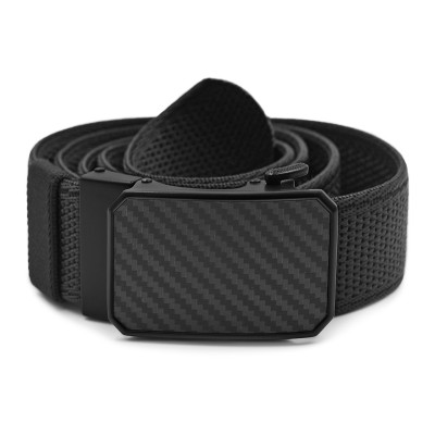 PASEK Męski Parciany do Spodni z Automatyczną Klamrą TYTAN Czarny PREMIUM Pako Jeans - Pakojeans.pl