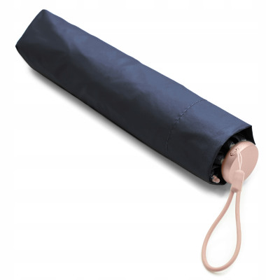 PARASOLKA Mini Fiberglass LEKKA Kieszonkowa Wytrzymała Odporna na Wiatr i UV Granatowa - Pakojeans.pl