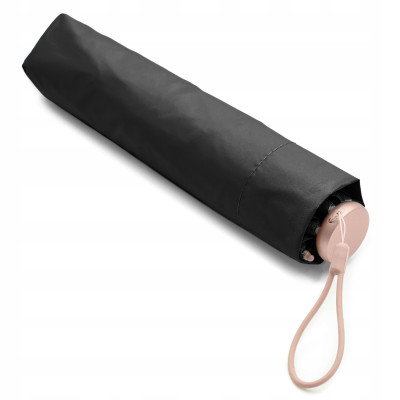 PARASOLKA Mini Fiberglass LEKKA Kieszonkowa Wytrzymała Odporna na Wiatr i UV Czarna - Pakojeans.pl