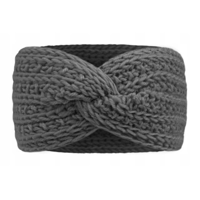 OPASKA Zimowa DAMSKA Turban Na Głowę Na Uszy Przeplatana Ciepła CIEMNOSZARA - Pakojeans.pl