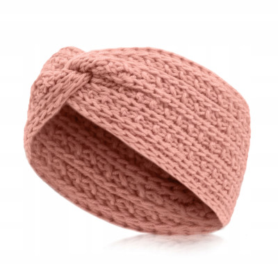 OPASKA Zimowa DAMSKA Turban Na Głowę Na Uszy Przeplatana Ciepła RÓŻOWA - Pakojeans.pl