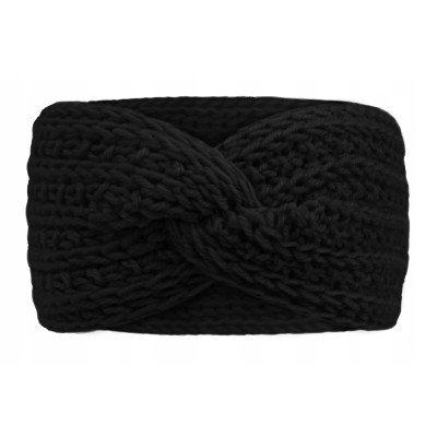 OPASKA Zimowa DAMSKA Turban Na Głowę Na Uszy Przeplatana Ciepła CZARNA - Pakojeans.pl