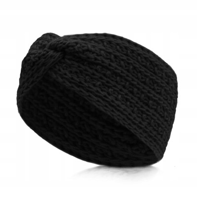 OPASKA Zimowa DAMSKA Turban Na Głowę Na Uszy Przeplatana Ciepła CZARNA - Pakojeans.pl