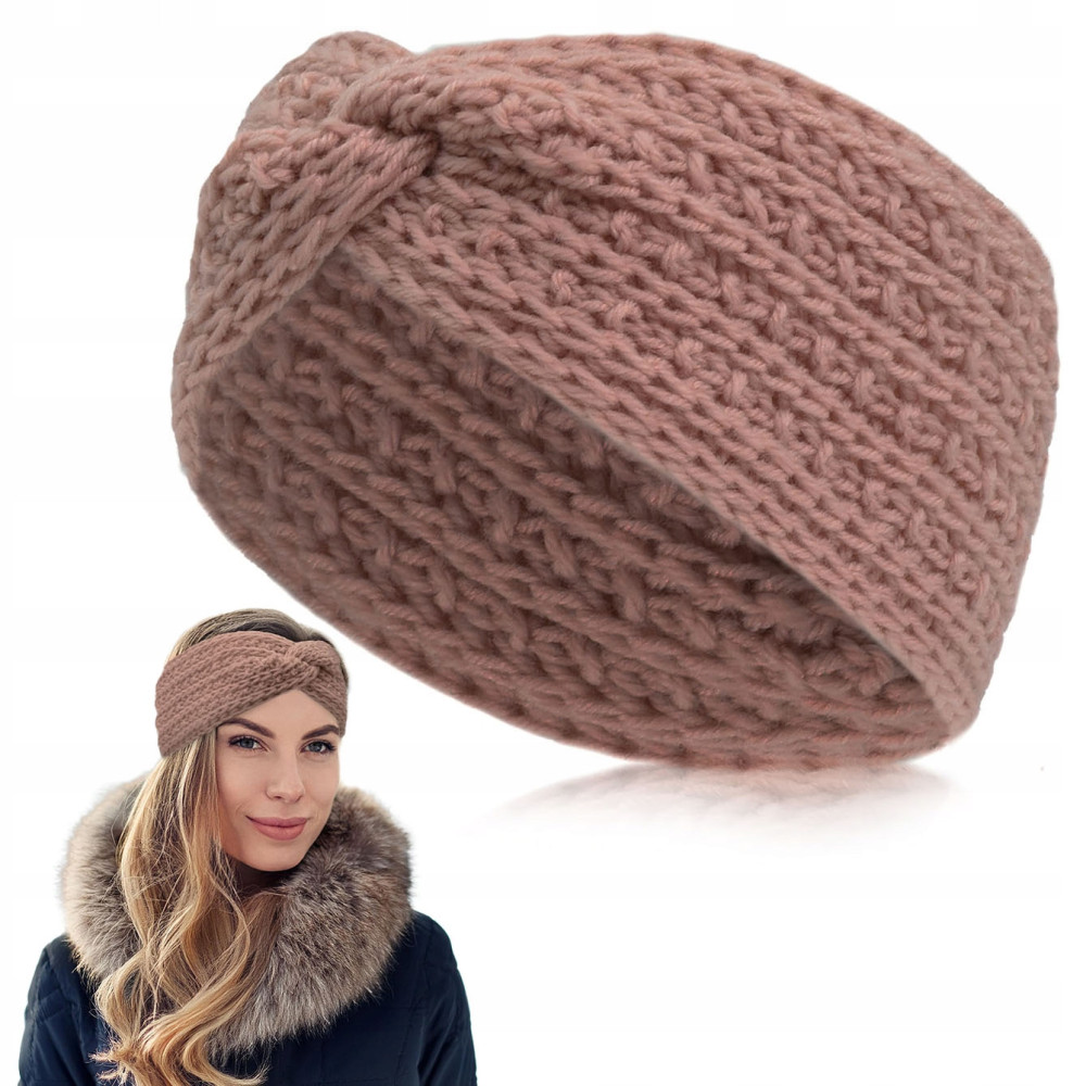 OPASKA Zimowa DAMSKA Turban Na Głowę Na Uszy Przeplatana Ciepła BRUDNY RÓŻ - Pakojeans.pl OPASKA Zimowa DAMSKA Turban Na Głowę Na Uszy Przeplatana Ciepła BRUDNY RÓŻ - Pakojeans.pl