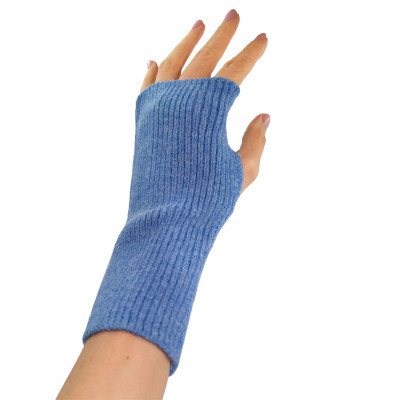 Komplet damski 4w1 Czapka Komin Rękawiczki Getry Ciepły Zestaw - Niebieski - Pakojeans.pl