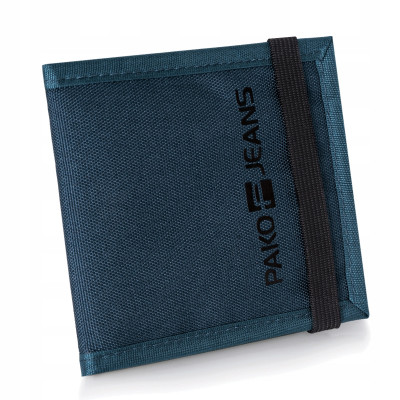 Portfel Męski Parciany MORIS na Gumkę Mały i Pojemny GRANATOWY Pako Jeans - Pakojeans.pl