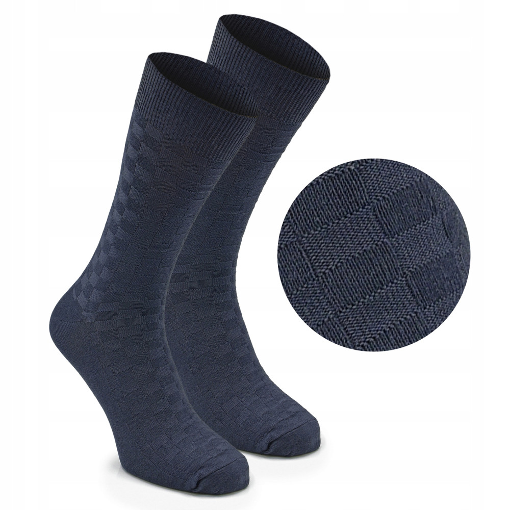 Wysokie Eleganckie SKARPETKI Męskie Bambusowe Elastyczne GRANATOWE One Size - Pakojeans.pl Wysokie Eleganckie SKARPETKI Męskie Bambusowe Elastyczne GRANATOWE One Size - Pakojeans.pl