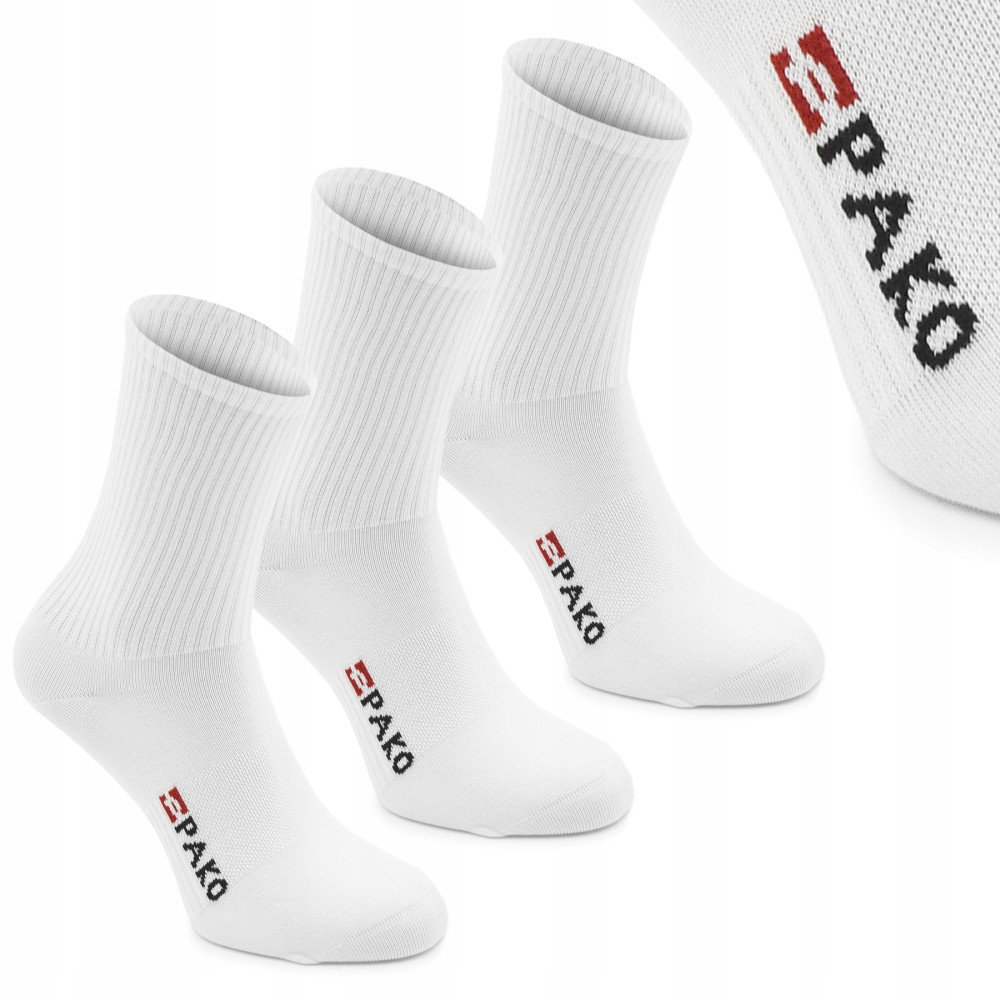 Wysokie SKARPETY Męskie Sportowe Bawełniane Elastyczne BIAŁE 3-pak r.38-42 - Pakojeans.pl Wysokie SKARPETY Męskie Sportowe Bawełniane Elastyczne BIAŁE 3-pak r.38-42 - Pakojeans.pl