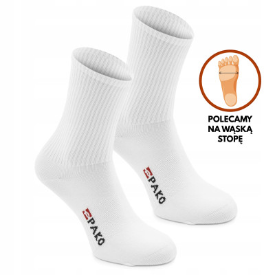 Wysokie SKARPETY Męskie Sportowe Bawełniane Elastyczne BIAŁE 3-pak r.38-42 - Pakojeans.pl