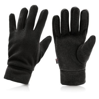 Rękawiczki męskie polarowe dotykowe na mrozy ciepłe GRAFITOWE - Pakojeans.pl