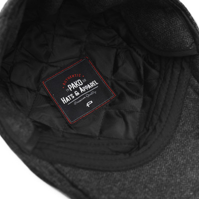 Kaszkiet Męski Ocieplany z Nausznikami Czapka PREMIUM 50% WEŁNA Pako Jeans - Pakojeans.pl