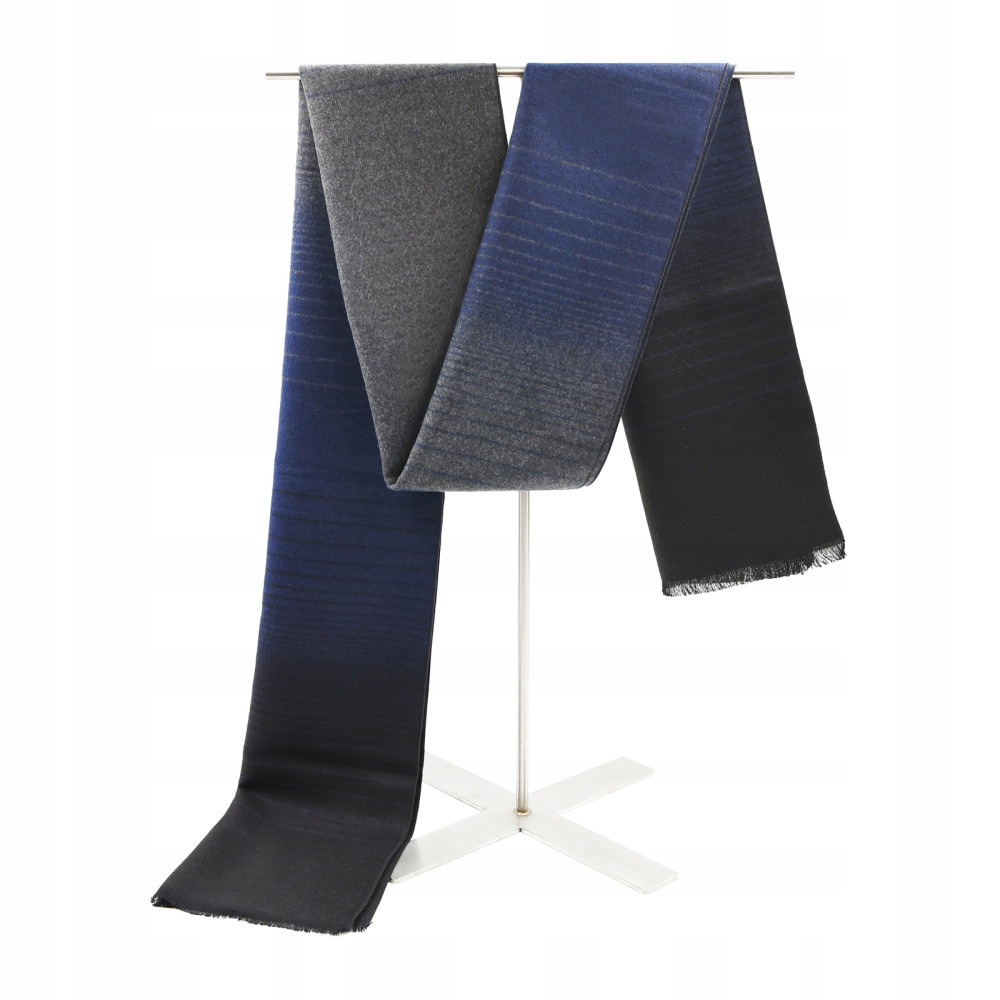 SZAL Szalik MĘSKI Zimowy Ciepły SZARO - GRANATOWO - CZARNY w Pasy Pako Jeans - Pakojeans.pl SZAL Szalik MĘSKI Zimowy Ciepły SZARO - GRANATOWO - CZARNY w Pasy Pako Jeans - Pakojeans.pl