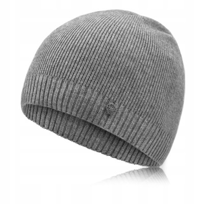 CZAPKA Męska ZIMOWA Elastyczna z Wiskozą SZARA Melanż Pako Jeans - Pakojeans.pl